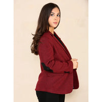 Giacca blazer da donna in tweed a spina di pesce, rosso vino, classica, anni '20