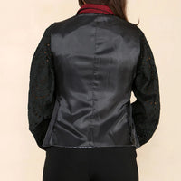 Gilet da donna in tweed a spina di pesce, rosso vino, classico anni '20