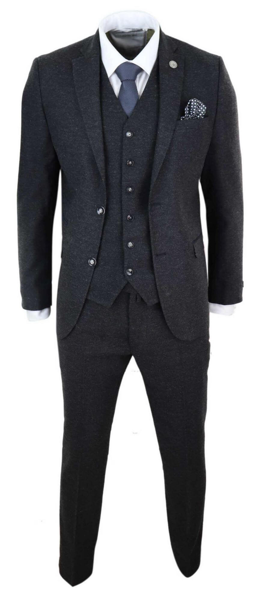 Mens Black Vintage 1920s Suit