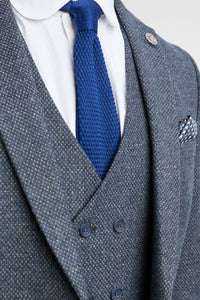 Abito da uomo blu navy 3 pezzi con gilet doppiopetto