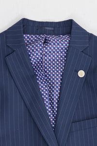 Abito da uomo gessato blu navy 3 pezzi