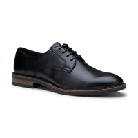 Scarpe stringate Derby da uomo in pelle nera con punta liscia, modello Tanner.