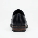 Scarpe stringate Derby da uomo in pelle nera con punta liscia, modello Tanner.