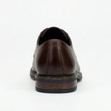 Scarpe stringate Derby da uomo in pelle marrone con punta liscia, modello Tanner.