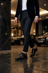 Taylor - Scarpe Derby classiche da uomo in pelle nera con lacci