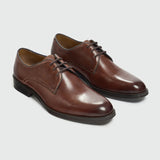 Taylor - Scarpe Derby classiche da uomo in pelle marrone con lacci