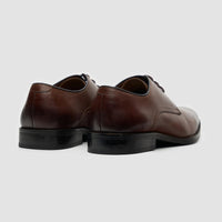 Taylor - Scarpe Derby classiche da uomo in pelle marrone con lacci