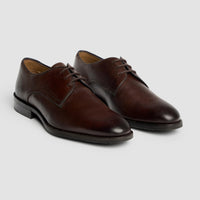 Taylor - Scarpe Derby classiche da uomo in pelle marrone cioccolato