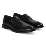 Ted - Mocassini classici da uomo in pelle nera con punta mocassino
