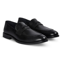 Ted - Mocassini classici da uomo in pelle nera con punta mocassino