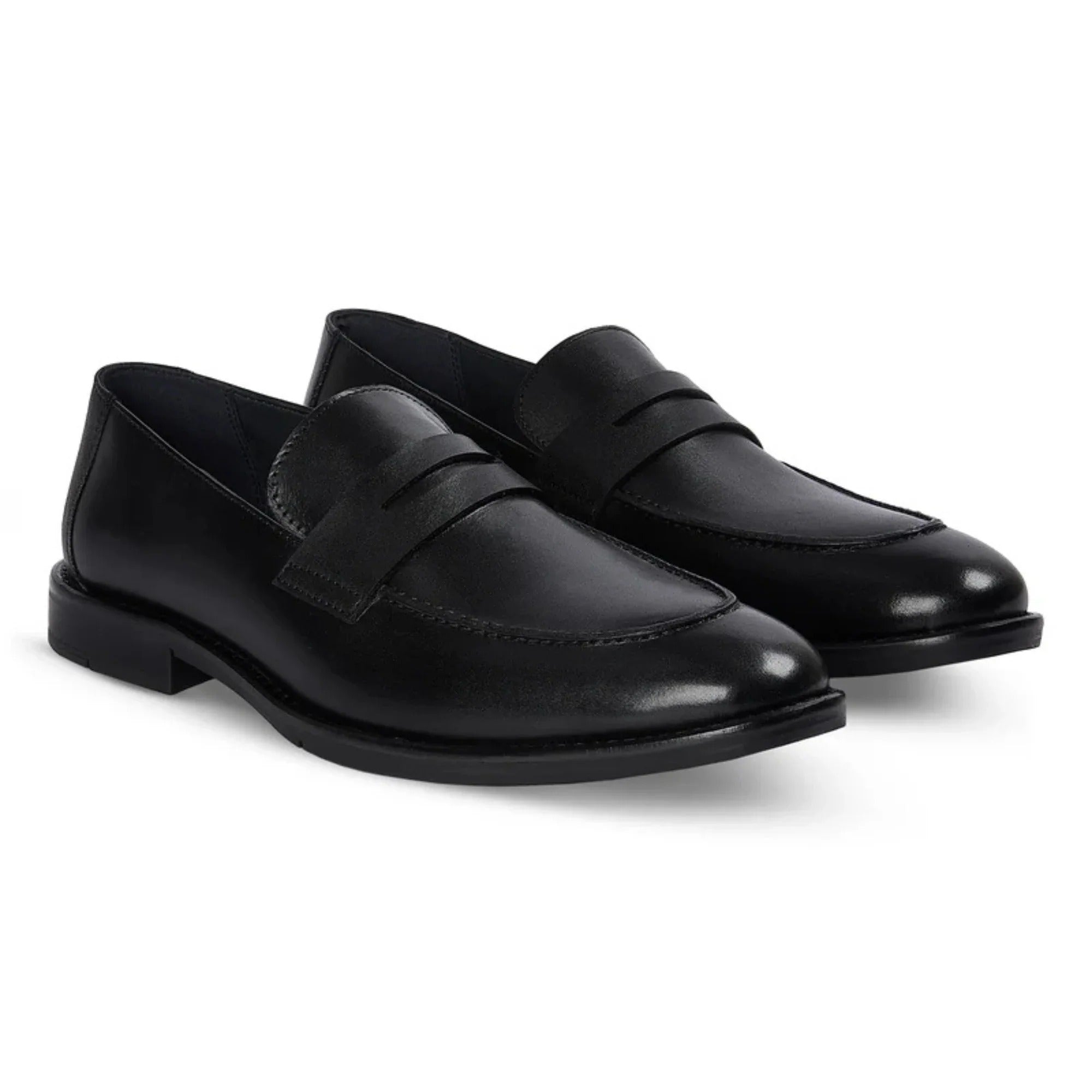 Ted - Mocassini classici da uomo in pelle nera con punta mocassino