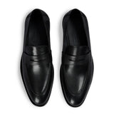 Ted - Mocassini classici da uomo in pelle nera con punta mocassino