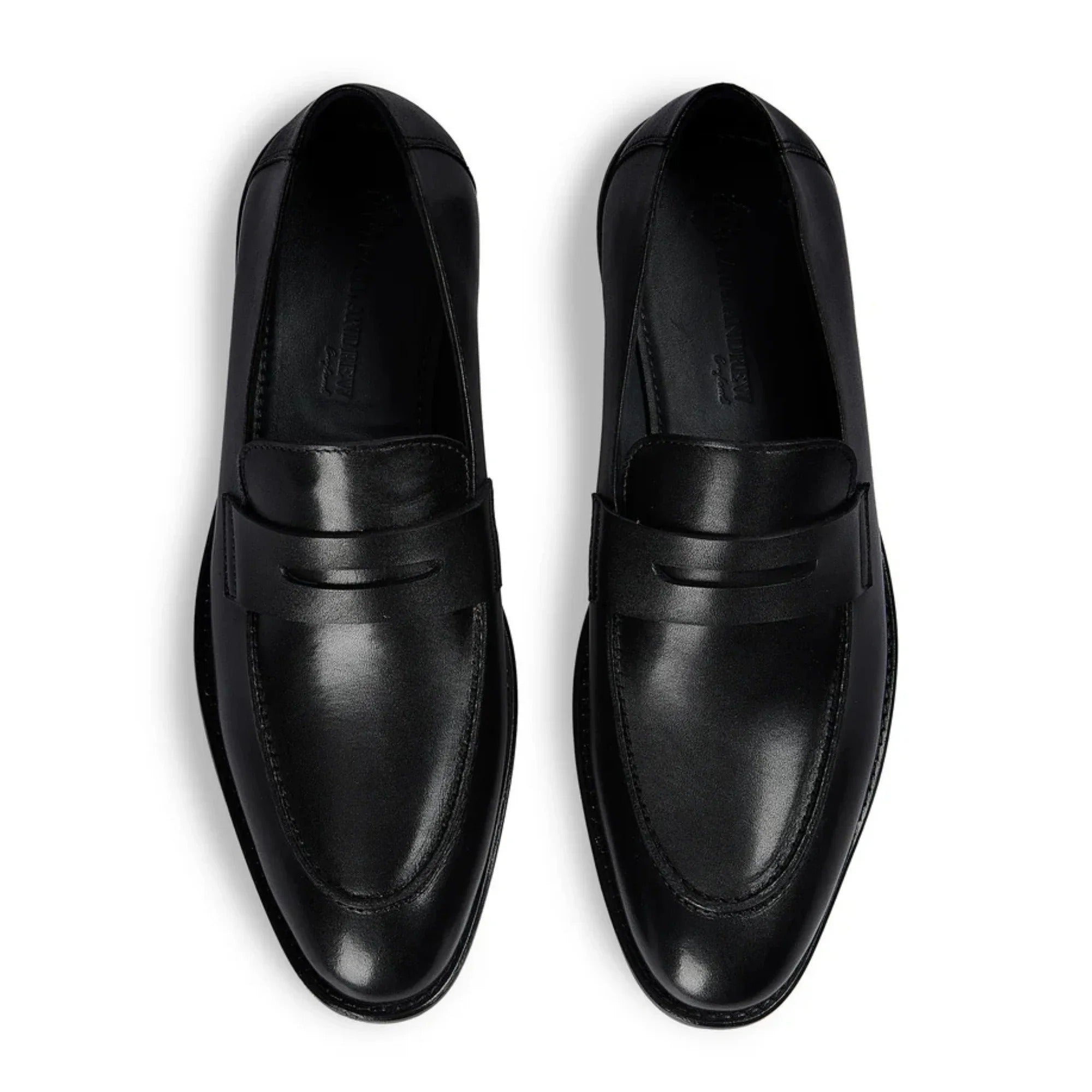 Ted - Mocassini classici da uomo in pelle nera con punta mocassino