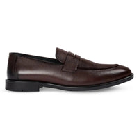 Ted - Mocassini classici da uomo in pelle marrone con punta a mocassino