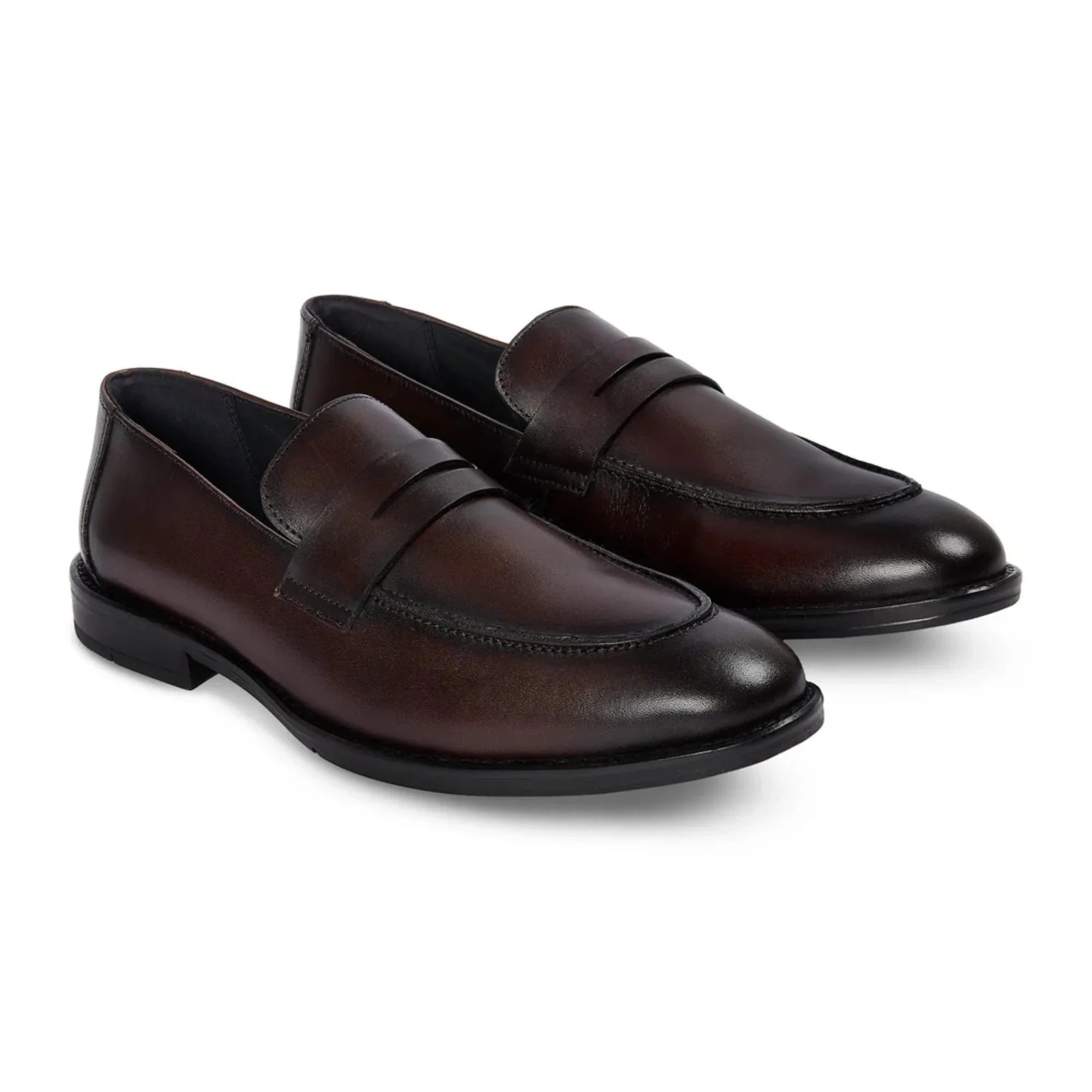 Ted - Mocassini classici da uomo in pelle marrone con punta a mocassino