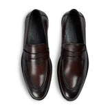 Ted - Mocassini classici da uomo in pelle marrone con punta a mocassino