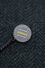 Thomas - Blazer classico da uomo in tweed a spina di pesce verde oliva