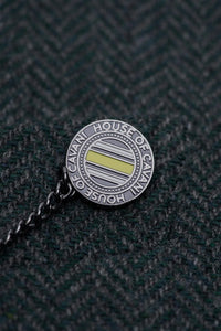 Thomas - Blazer classico da uomo in tweed a spina di pesce verde oliva