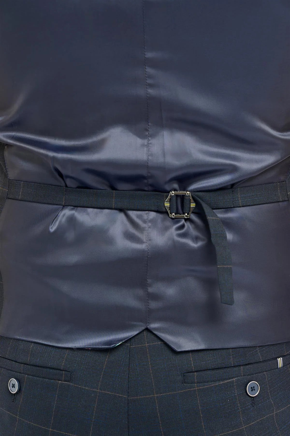 Torino - Gilet doppiopetto a quadri blu navy da uomo