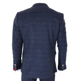 TP-32 - Abito da uomo a tre pezzi in tweed di misto lana blu navy stile Gatsby