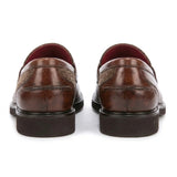 Tristian - Mocassini da uomo in tweed a spina di pesce in pelle marrone chiaro