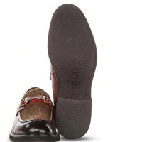 Tristian - Mocassini da uomo in tweed a spina di pesce in pelle marrone chiaro
