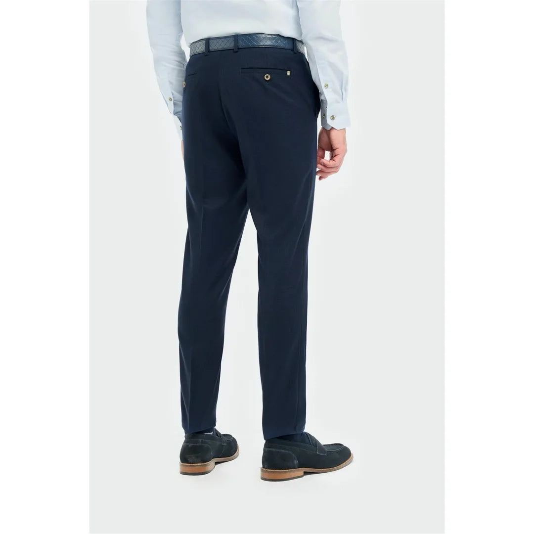 Tropez - Pantaloni formali da uomo blu navy