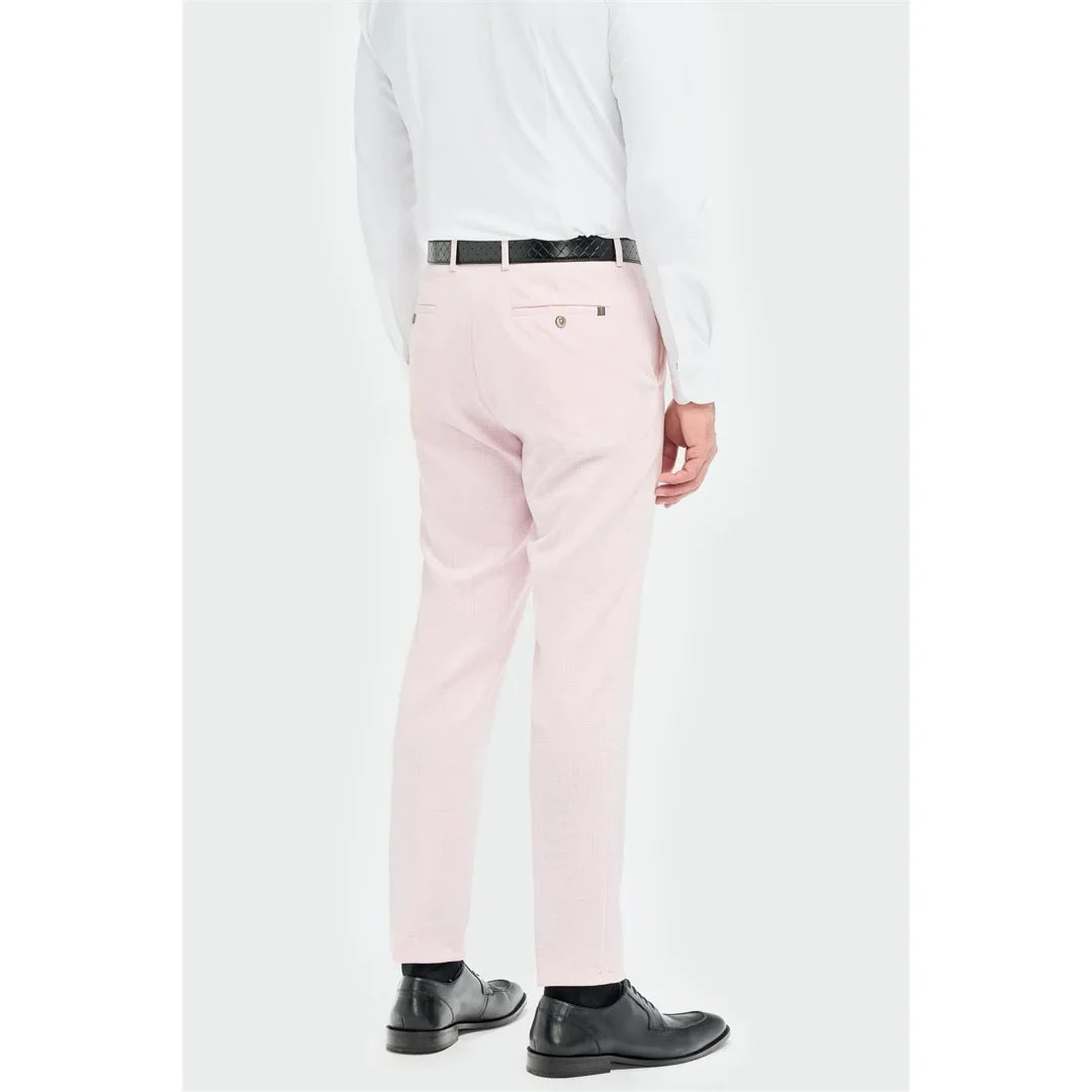 Tropez - Pantaloni formali rosa da uomo