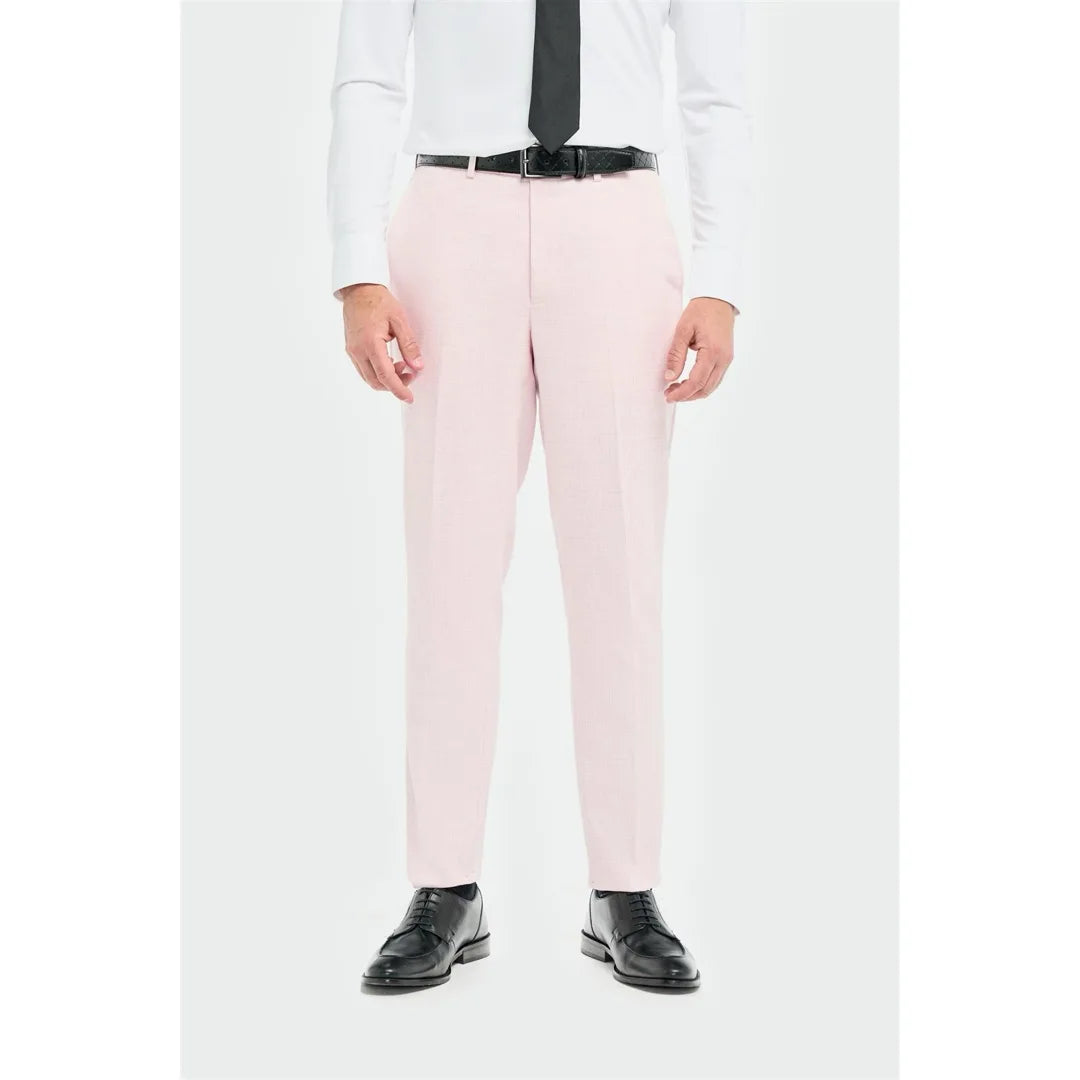 Tropez - Pantaloni formali rosa da uomo