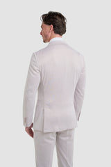 Vasco - Blazer da uomo beige a spina di pesce