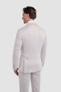 Vasco - Blazer da uomo beige a spina di pesce