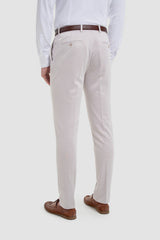 Vasco - Pantaloni da uomo beige a spina di pesce