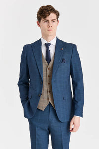 Abito Viceroy Navy con gilet a contrasto in tweed Harris Brown.