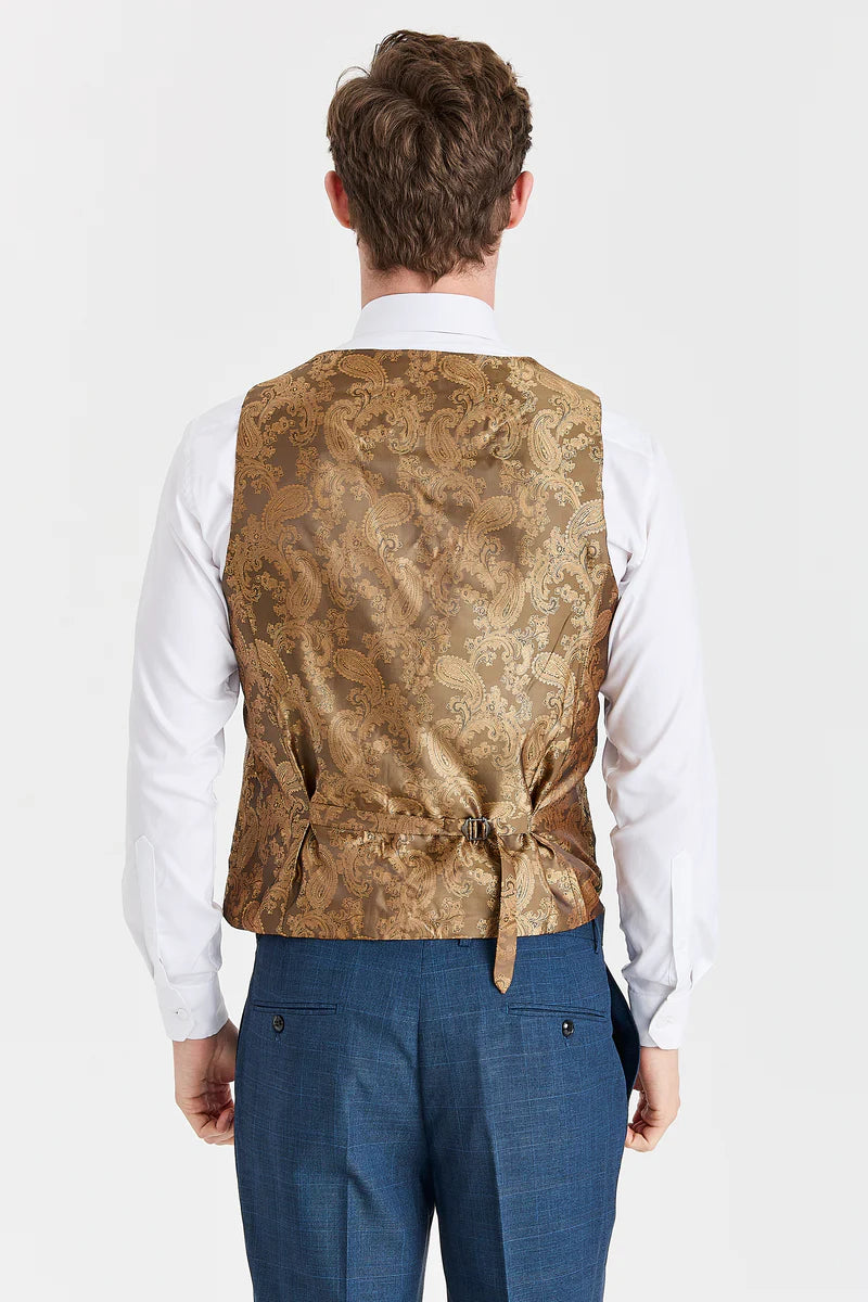 Abito Viceroy Navy con gilet a contrasto in tweed Harris Brown.