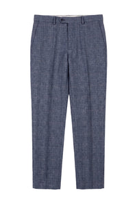 Victor - Pantaloni da uomo in tweed a quadri blu da sposa