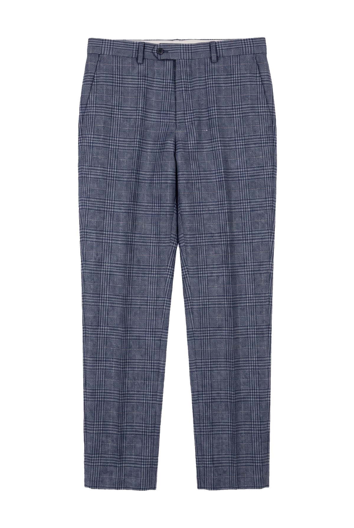 Victor - Pantaloni da uomo in tweed a quadri blu da sposa