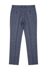Victor - Pantaloni da uomo in tweed a quadri blu da sposa