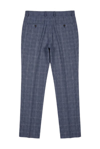 Victor - Pantaloni da uomo in tweed a quadri blu da sposa