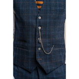 Cody - Men's Navy Blue Check Waistcoat