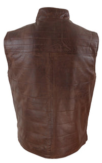 Mens Black & Brown Reversible Leather Gilet