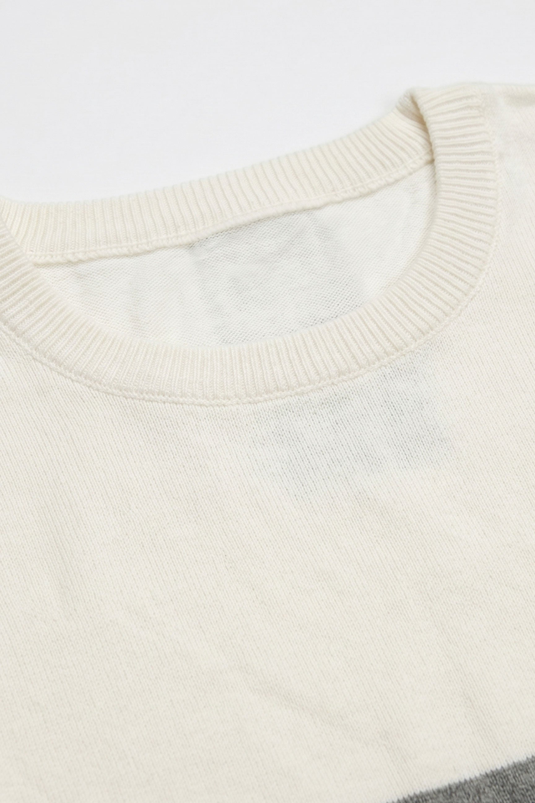 T-shirt da uomo in maglia a blocchi di colore bianco e nero