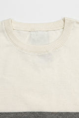 T-shirt da uomo in maglia a blocchi di colore bianco e nero