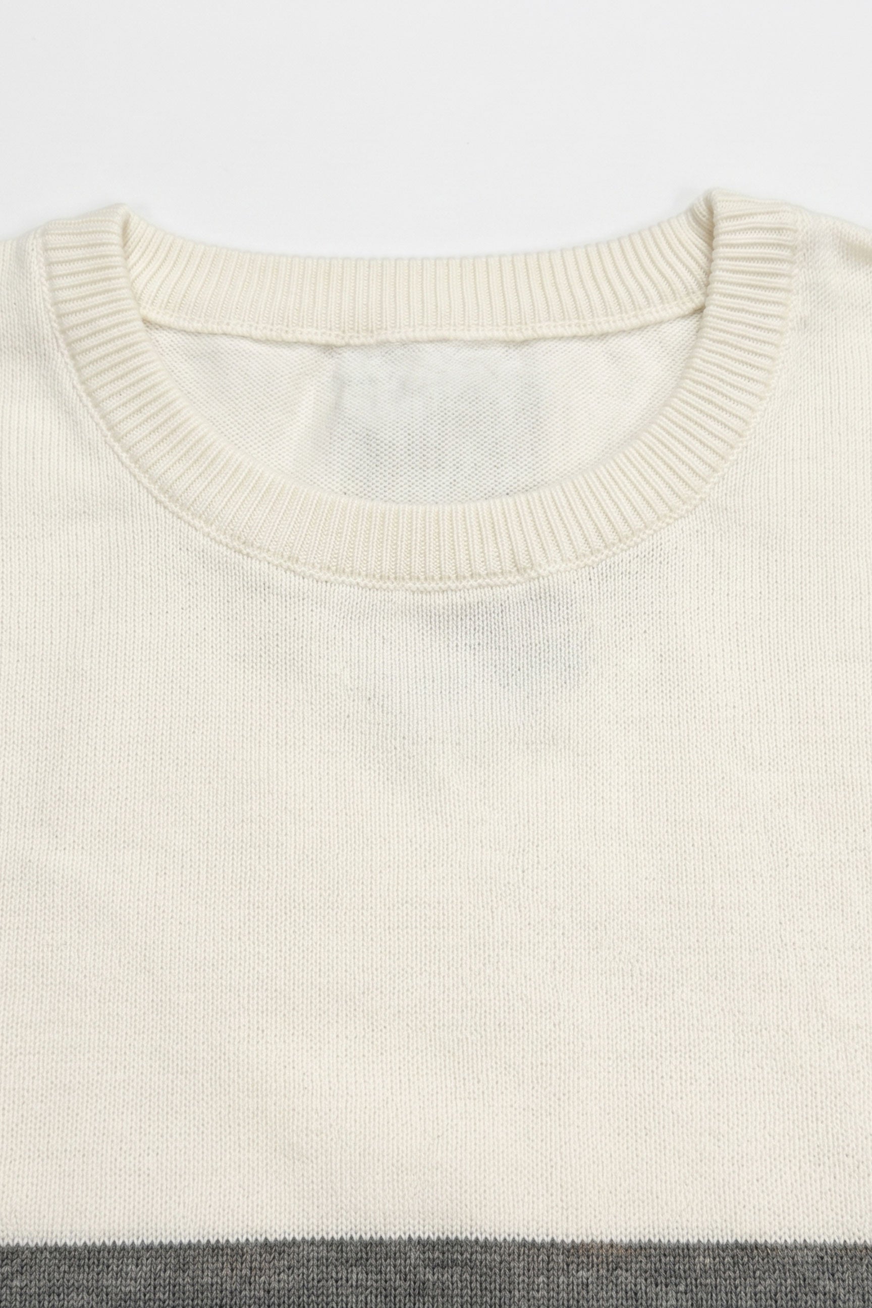 T-shirt da uomo in maglia a blocchi di colore bianco e nero