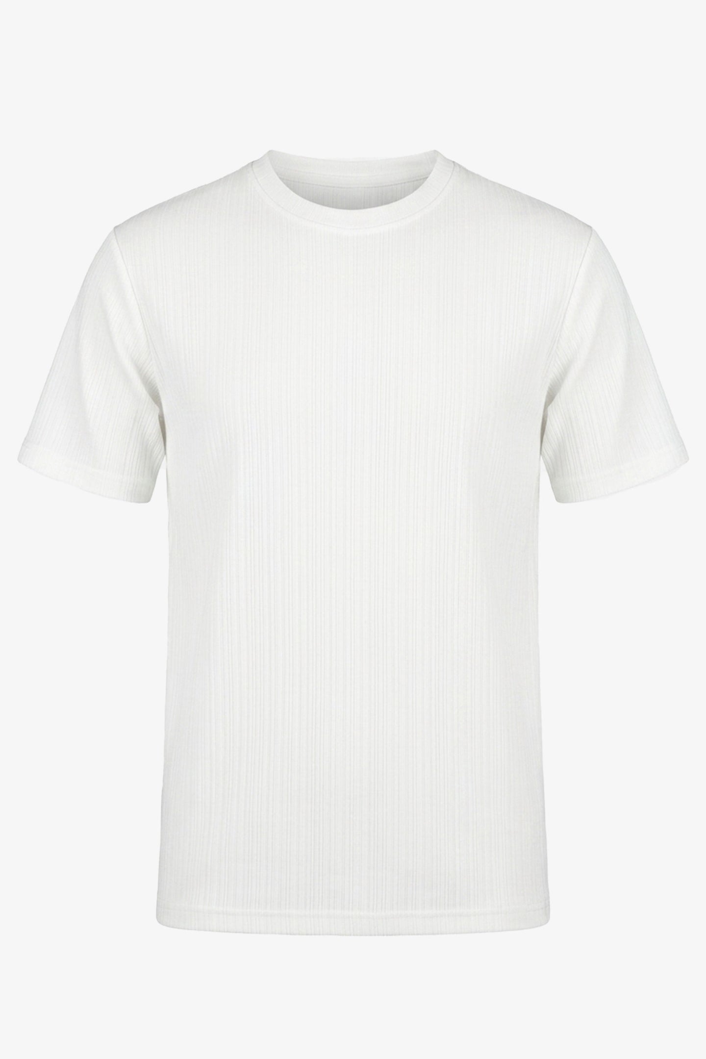 T-shirt classica bianca a coste da uomo
