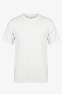 T-shirt classica bianca a coste da uomo