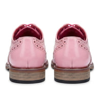 Wolf - Scarpe eleganti da uomo modello brogue con punta a coda di rondine e stampa floreale rosa