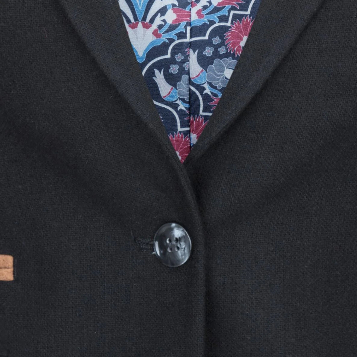 Womens  Blazer Suit Wool Tweed Elbow Patch 1920s Vintage Classic Black