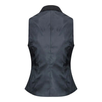 Womens Waistcoat Suit Wool Tweed Elbow Patch 1920s Vintage Classic Black