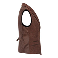 WS-12 - Gilet da donna in tweed a spina di pesce in lana marrone ruggine