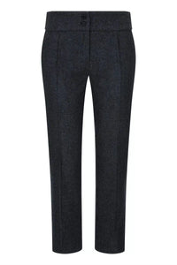 Women Grey Tweed Herringbone Trousers 1920's Peaky Tailored Fit Vintage Retro